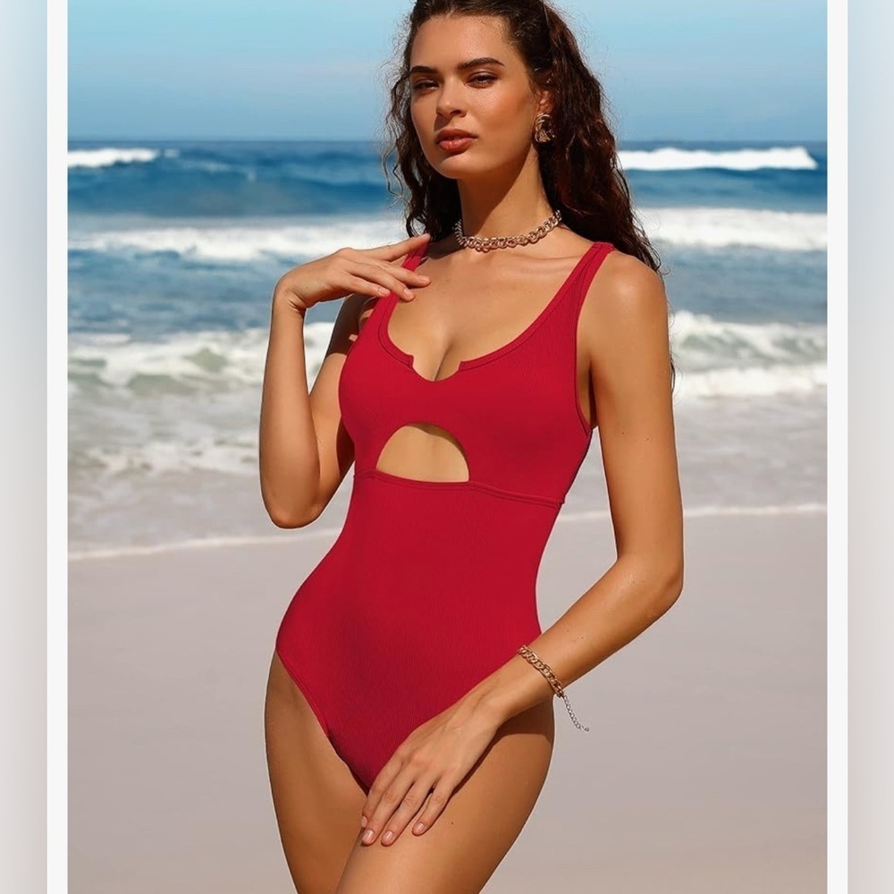 NWT- Ribbed Red Cutout
2025 One-Piece Swimsuit